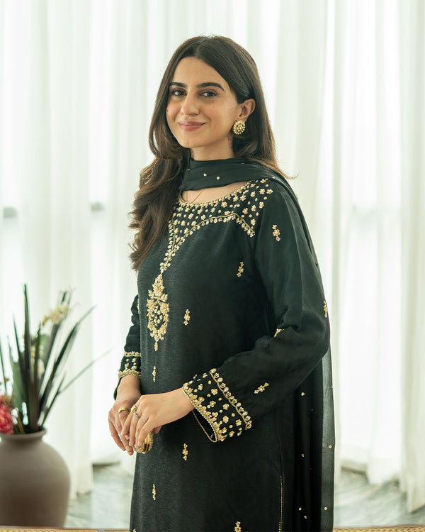 Neelofar - 3 Piece Embroidered Dress