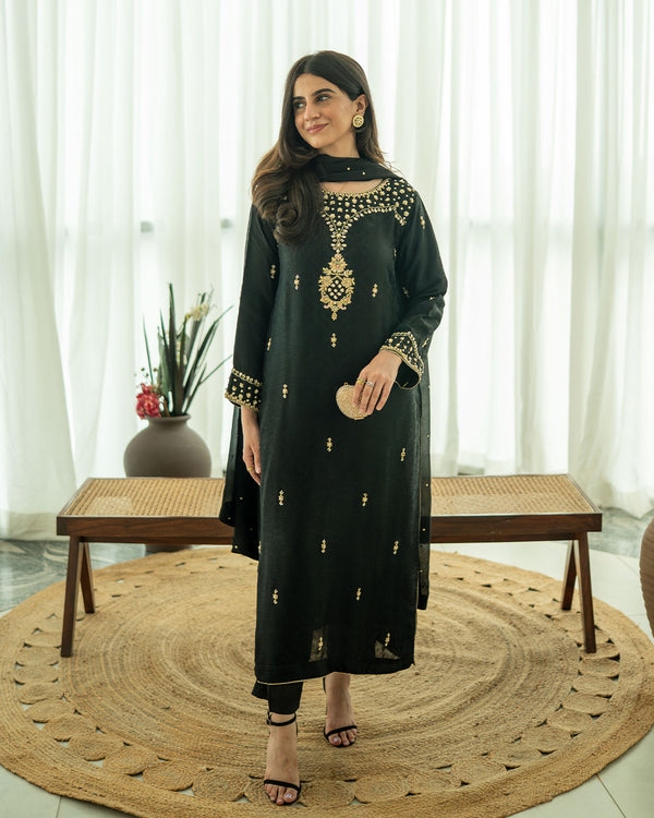 Neelofar - 3 Piece Embroidered Dress