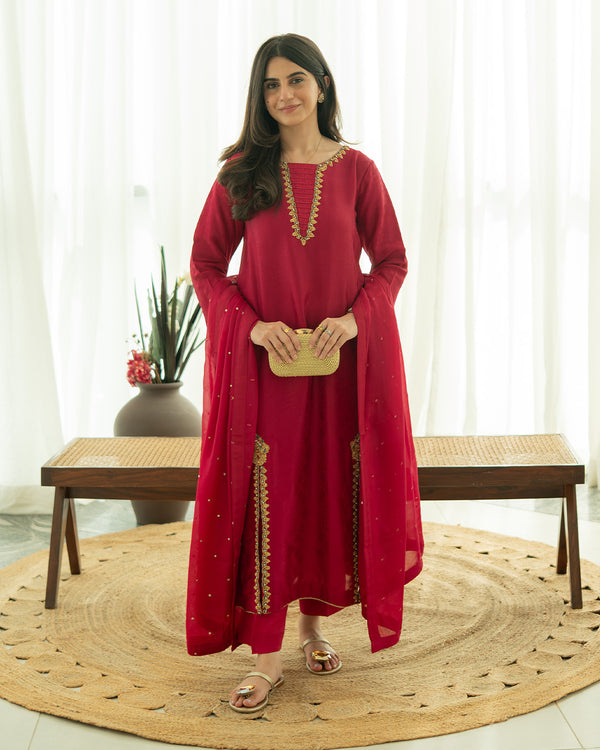 Ayzel - 3 Piece Embroidered Dress