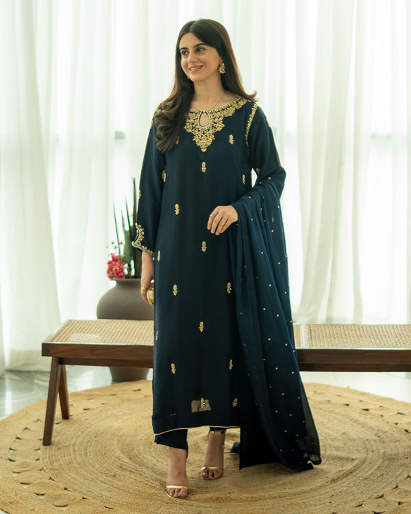 Jannat - 3 Piece Embroidered Dress