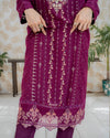 Parisa - 3 Piece Embroidered Chiffon Dress