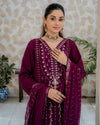 Parisa - 3 Piece Embroidered Chiffon Dress