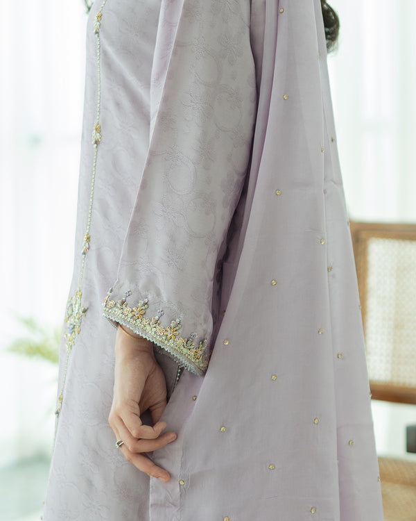Meerab - 3 Piece Embroidered Dress
