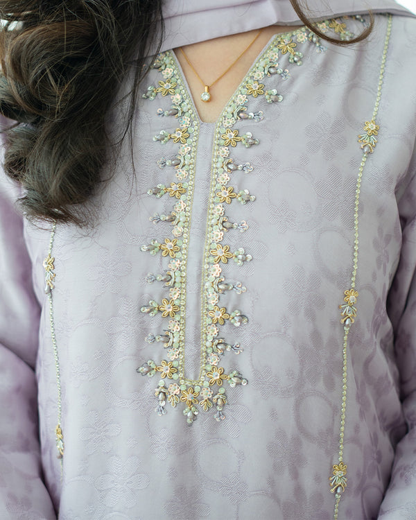 Meerab - 3 Piece Embroidered Dress