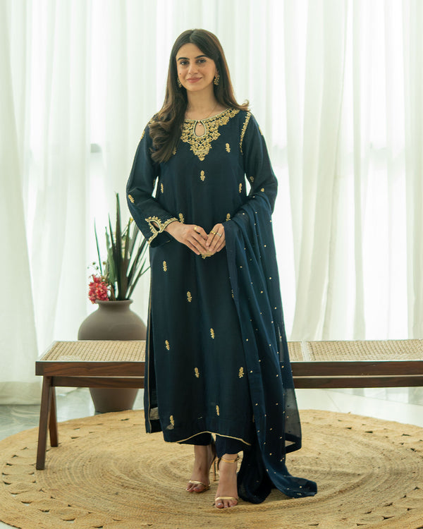 Jannat - 3 Piece Embroidered Dress