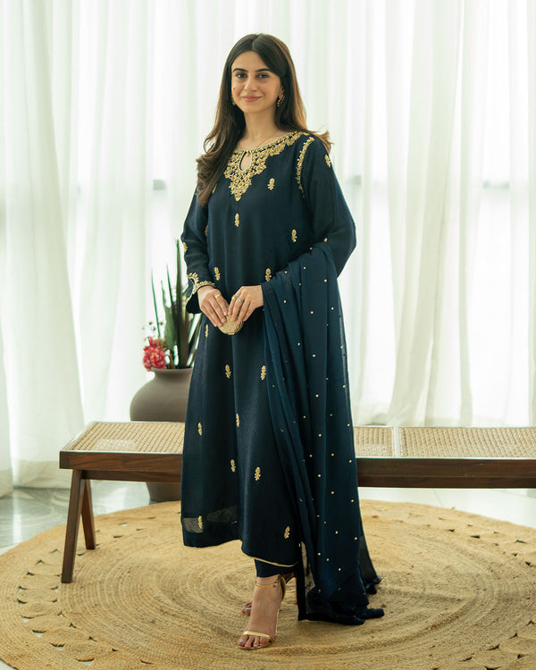 Jannat - 3 Piece Embroidered Dress