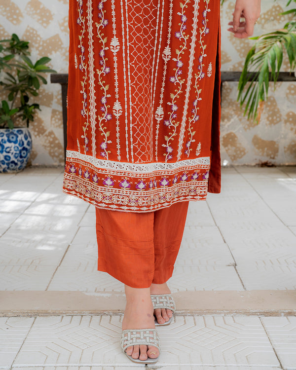 Mushq - 3 Piece Embroidered Chiffon Dress